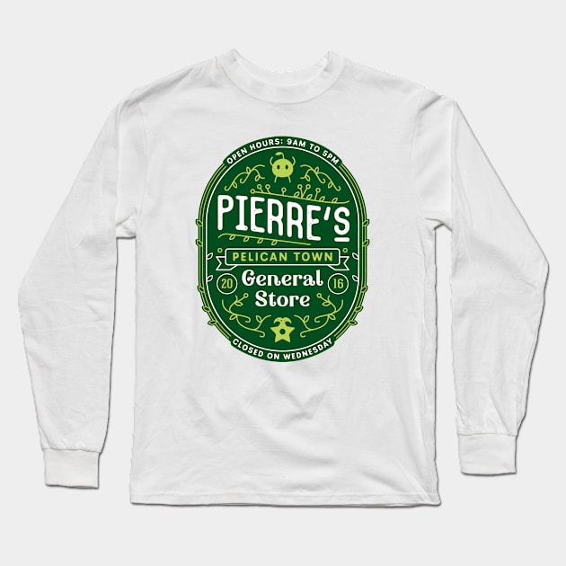 Pelican Town Pierre Store Crest Long Sleeve T-Shirt by Lagelantee